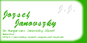 jozsef janovszky business card
